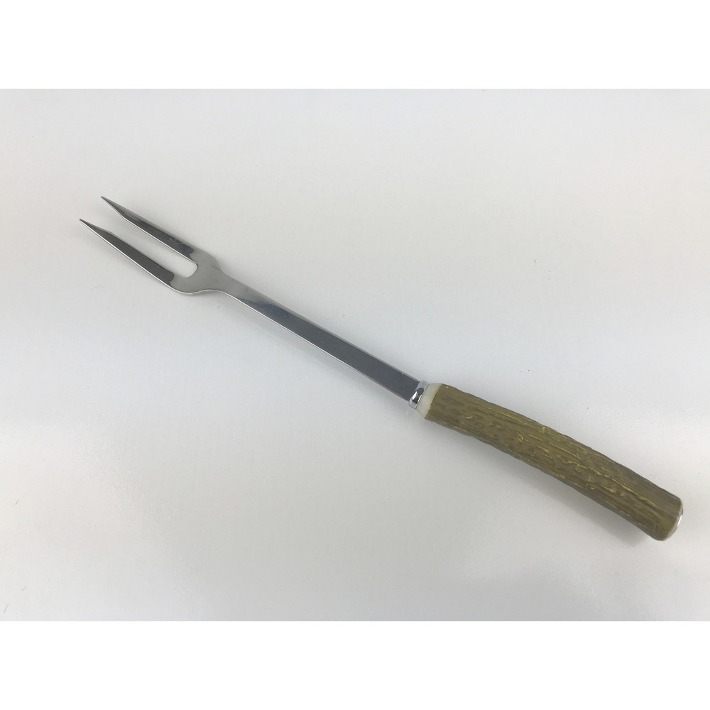 Vintage Carving Fork Stainless Steel Faux Stag Antler Handle‎ Serving Utensil
